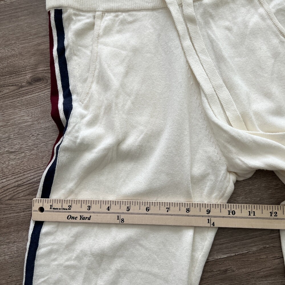 Faherty Sconset Jogger‎ Womens Small Ivory Stripe Cashmere Blend NWT - Picture 11 of 16